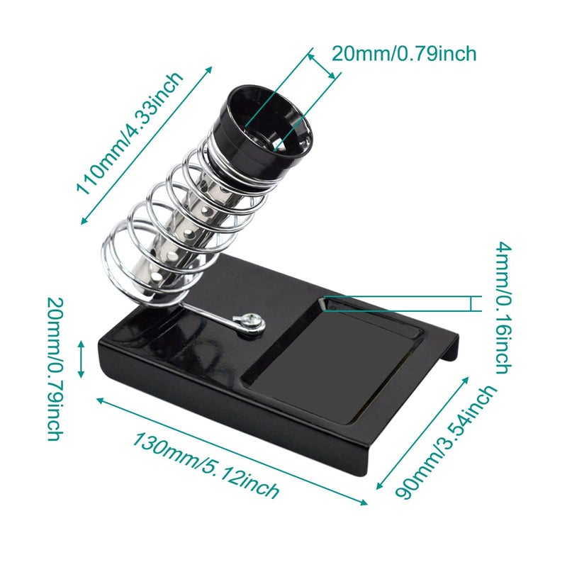 DKARDU Soldering Iron Holder Stand Solder Iron Base, with 10 Pcs Cleaning Sponge and 1 Pcs Brass Ball for Cleaning Soldering Iron Tip - Image 5